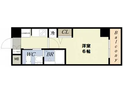 クリスタルグランツ大阪センターST(1K/7階)の間取り写真