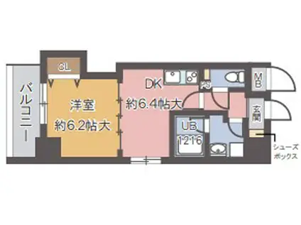 リンデンプラザ心斎橋(1DK/10階)の間取り写真