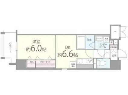 BROU上町台(1LDK/8階)の間取り写真