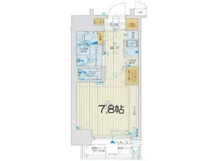 アスヴェル大阪城ウエスト2(1K/2階)の間取り写真