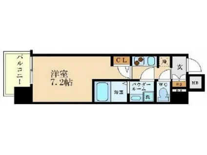アドバンス西梅田Ⅲエミネンス(1K/8階)の間取り写真