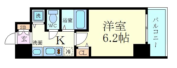 プレサンス本町ジョイス(1K/4階)の間取り写真