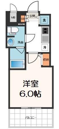 サムティ土佐堀RIBERA(1K/7階)の間取り写真