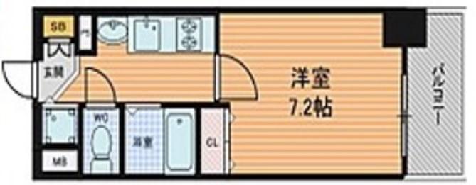プレサンス本町プライム(1K/9階)の間取り写真
