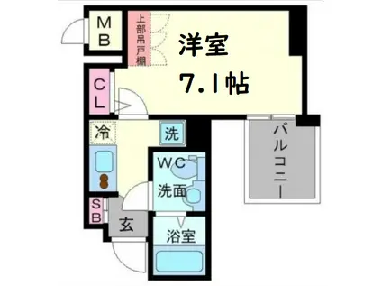 アドバンス心斎橋ラシュレ(1K/14階)の間取り写真