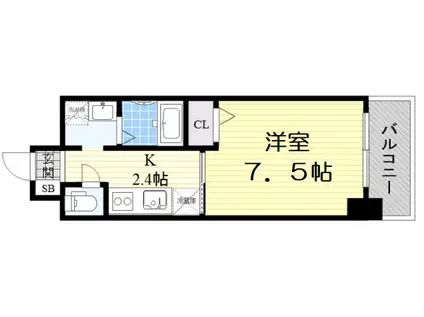 パウゼ大手前(1K/3階)の間取り写真