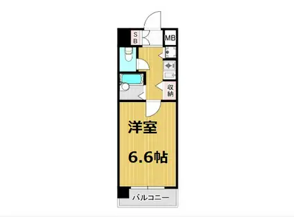 エスティライフ難波西(1K/7階)の間取り写真