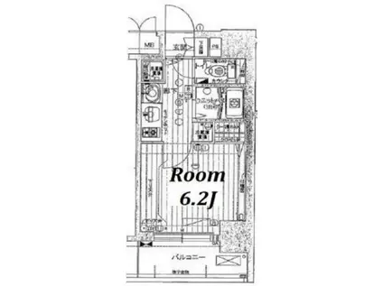 プレサンス難波元町(1K/2階)の間取り写真