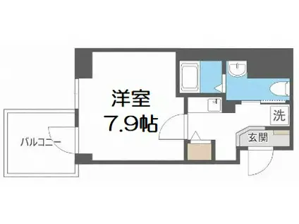 エグゼ難波南Ⅵ(1K/7階)の間取り写真