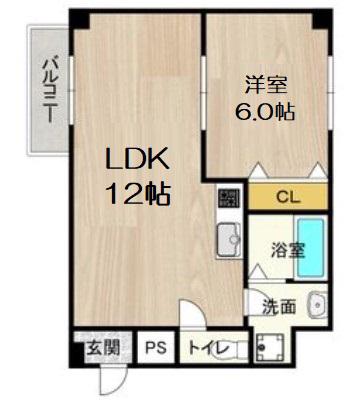 CITY SPIRE難波ウエストⅡ(1LDK/5階)の間取り写真