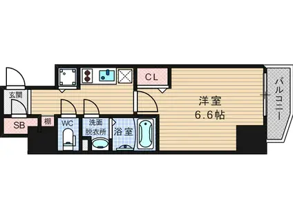 ララプレイス難波シエール(1K/13階)の間取り写真