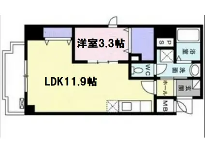 アールメゾン道頓堀(1LDK/3階)の間取り写真