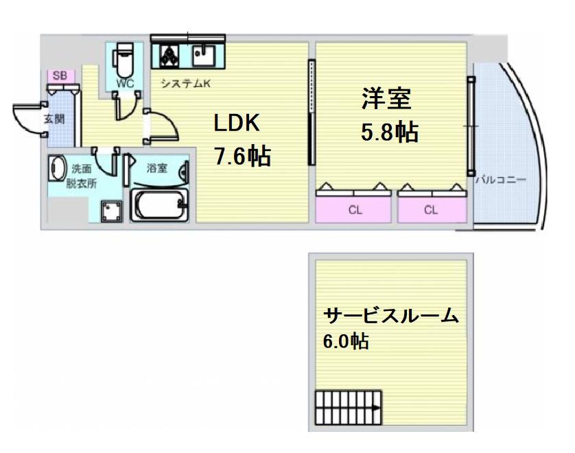 ZEUS月光(1SLDK/2階)の間取り写真