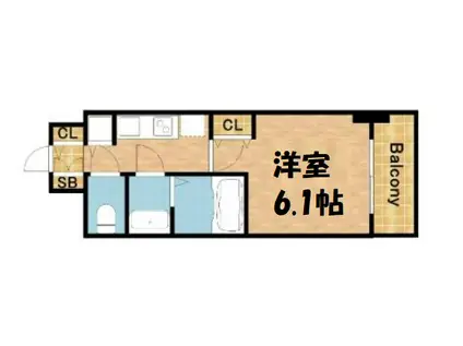 プレサンス難波ヴィータ(1K/11階)の間取り写真