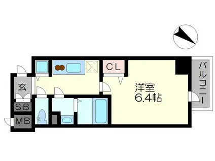 ララプレイス難波シエール(1K/8階)の間取り写真