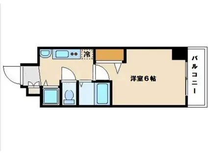 スワンズシティ難波南(1K/3階)の間取り写真