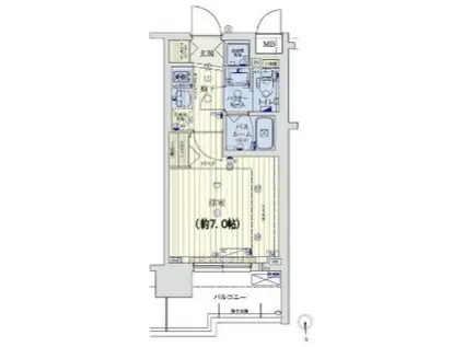 スワンズシティ谷町モデルノ(1K/5階)の間取り写真