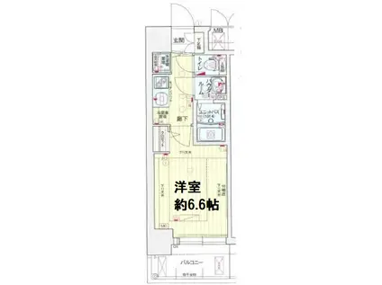 プレサンス梅田北オール(1K/2階)の間取り写真