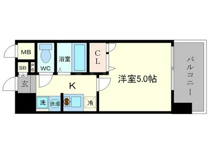 エスリード新大阪サウス(1K/11階)の間取り写真