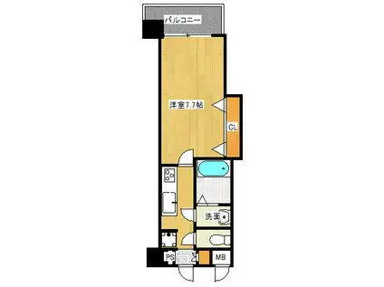 LUXE新大阪イースト1(1K/1階)の間取り写真