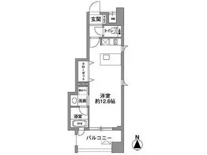 西天満レジデンス(ワンルーム/7階)の間取り写真
