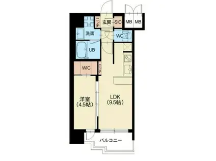 スプランディッド新大阪V(1LDK/9階)の間取り写真