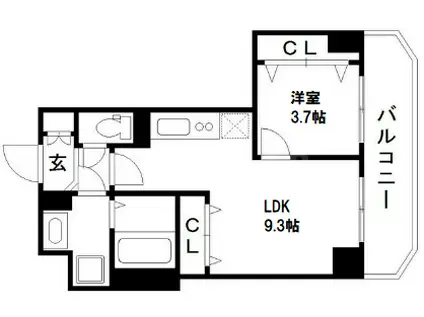 ランドマークシティ梅田東(1LDK/3階)の間取り写真