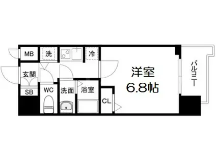 S-RESIDENCE天満GRACIS(1K/6階)の間取り写真