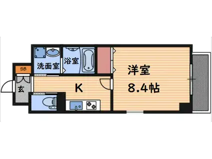オアシス梅田(1K/5階)の間取り写真