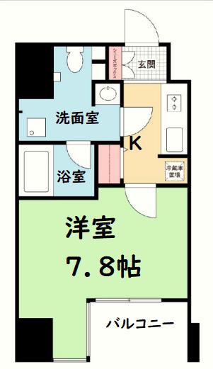 レジディア江戸堀(1K/4階)の間取り写真