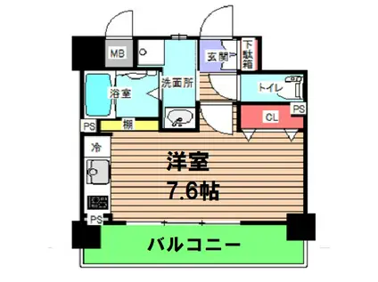 ジュネーゼ野田エコール(ワンルーム/6階)の間取り写真
