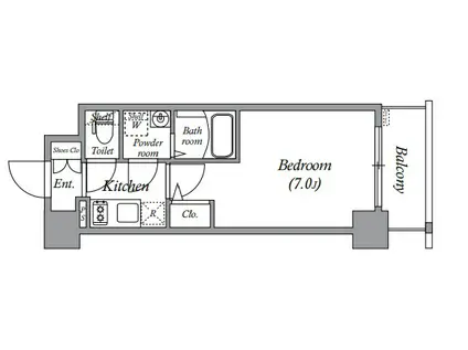 エスリード大阪クレストコート(1K/6階)の間取り写真