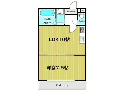 ラインビルド肥後橋(1LDK/4階)の間取り写真