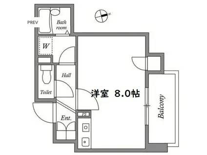ICUBE阿波座(ワンルーム/2階)の間取り写真