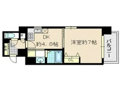 ユーレジデンス淀屋橋(1DK/5階)の間取り写真