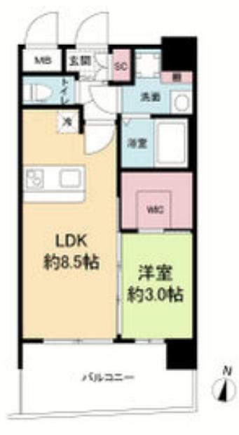 セレニテ西中島アリア壱番館(1LDK/4階)の間取り写真