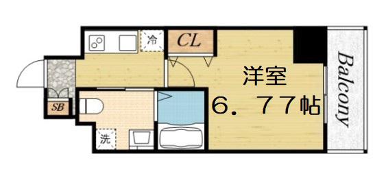 エルプレイス本町(1K/15階)の間取り写真
