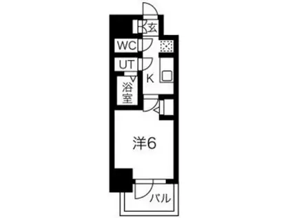 グランカリテ北梅田(1K/7階)の間取り写真