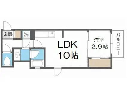 シーズンフラッツ阿波座(1LDK/11階)の間取り写真