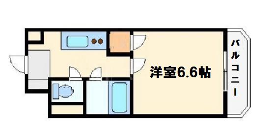 ドエル南本町(1K/5階)の間取り写真