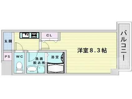 ETC天神橋(1K/2階)の間取り写真