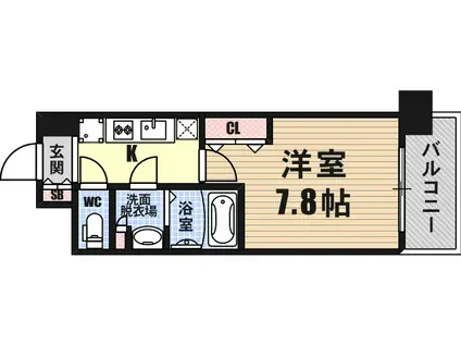 コンフォリア心斎橋イースト(1K/14階)の間取り写真