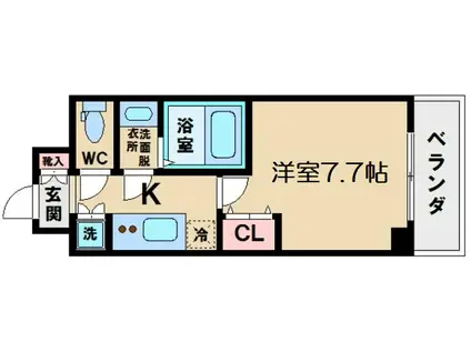 レジュールアッシュ天王寺(1K/3階)の間取り写真