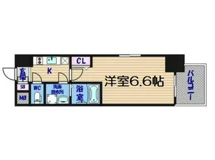 エスリード阿波座レジデンス(1K/7階)の間取り写真