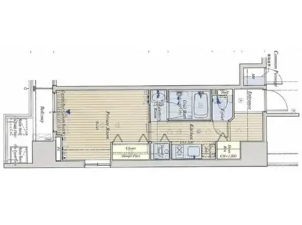 エイペックス梅田東Ⅱ(1K/10階)の間取り写真
