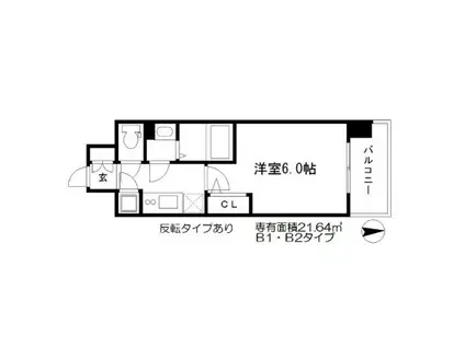 エスリード南森町(1K/10階)の間取り写真