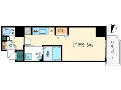 ベルエ難波西(ワンルーム/13階)の間取り写真