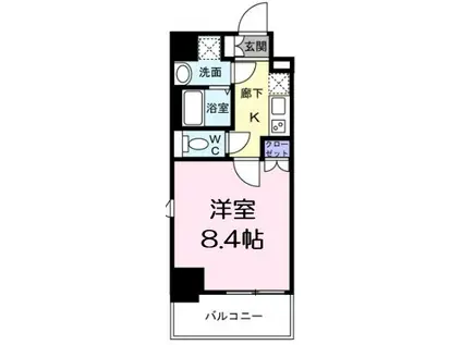 セオリー難波ウエスト(1K/4階)の間取り写真