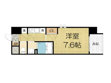レシオス難波(1K/7階)の間取り写真