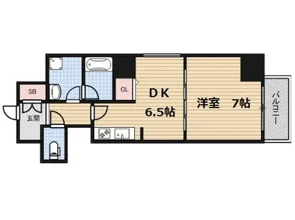 BGC難波タワー(1DK/10階)の間取り写真